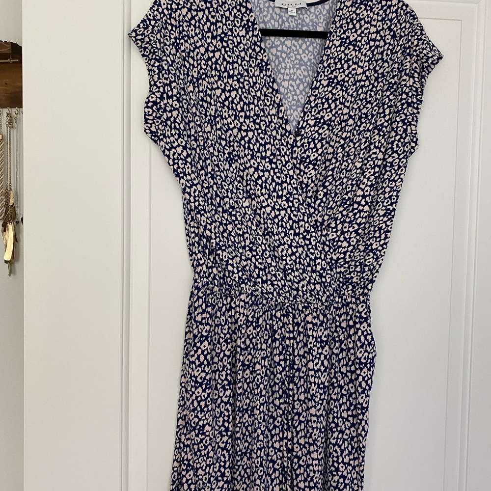 Gilli Short Sleeve Romper - Blue Leopard Print